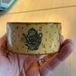 Betsey Johnson Rosebud Tea Party Flying Cakes Bangle vintage fun retro